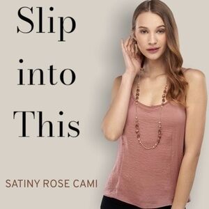 ZILINGO Women's Satiny Dusty Rose Cami